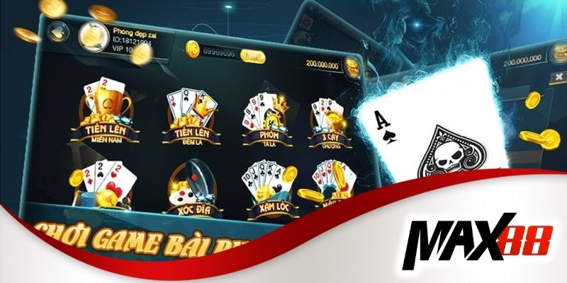 3 trò chơi game bài đổi thưởng được người dùng MAX88 ưa chuộng